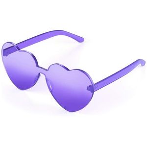 Rimless Purple Heart Sunglasses